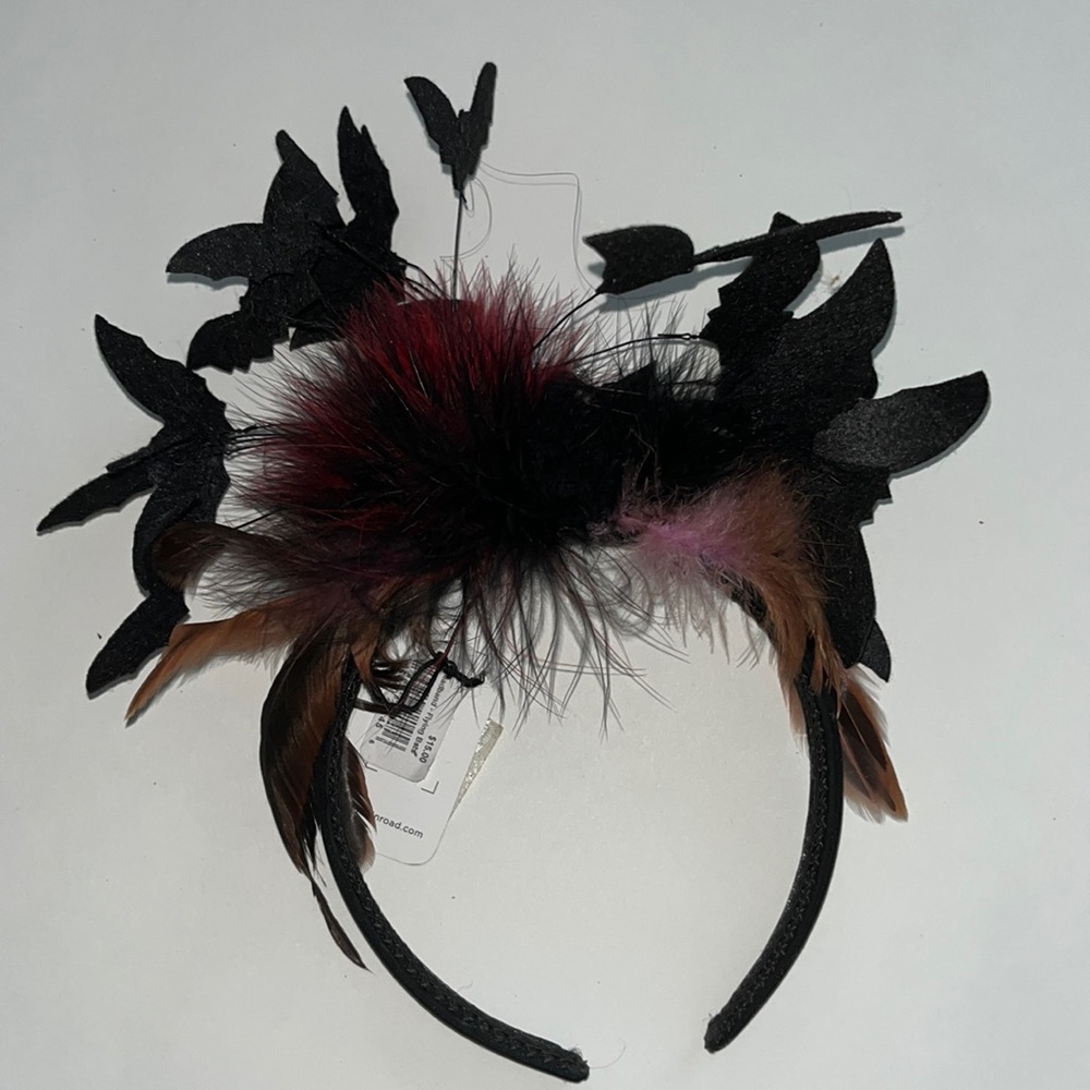 Halloween costume Black Bats and feathers with black headband